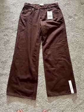 Reformation Wide-Leg Jeans in Deep Brown